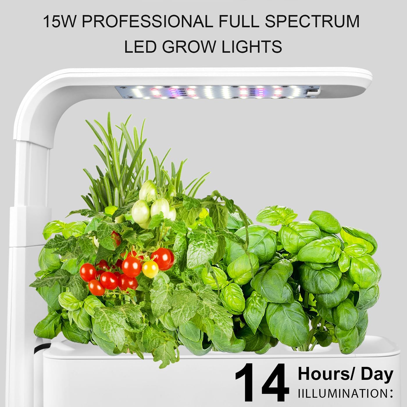 Kit de Cultivo Hidropónico, Jardín de Hierbas Interior con Temporizador de 10H, 3 Cápsulas de Plantas con Riego Automático Por Circulación, Tanque de 1,6L, Lámpara Led, Nivel de Agua Transparen black