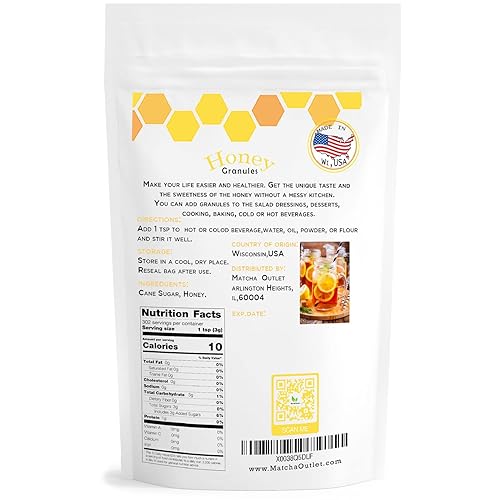 Miniatura 2 de Matcha Outlet Granulada Miel Natural Edulcorante Gránulos de Miel Seca 2LBS Mejor Para Té Café Cocinar y Hornear