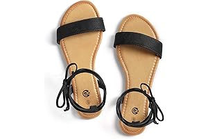 Chic and Effortless: Open Toe Tie Up Ankle Wrap Flats