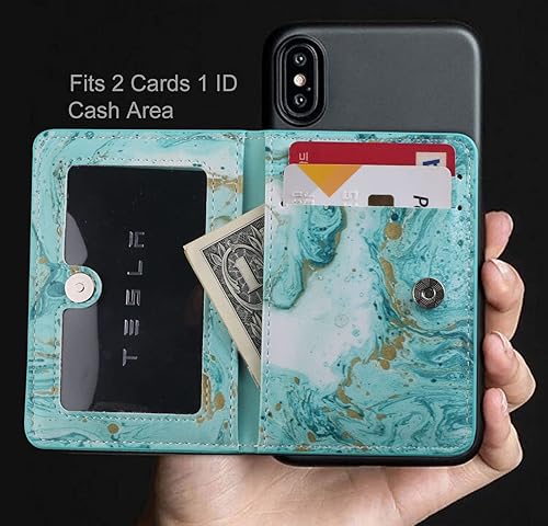 Miniatura 2 de CHEAP SUNDAY CheapSunday - Tarjetero de identificación para la parte posterior del teléfono, billetera de cuero para teléfono con soporte,