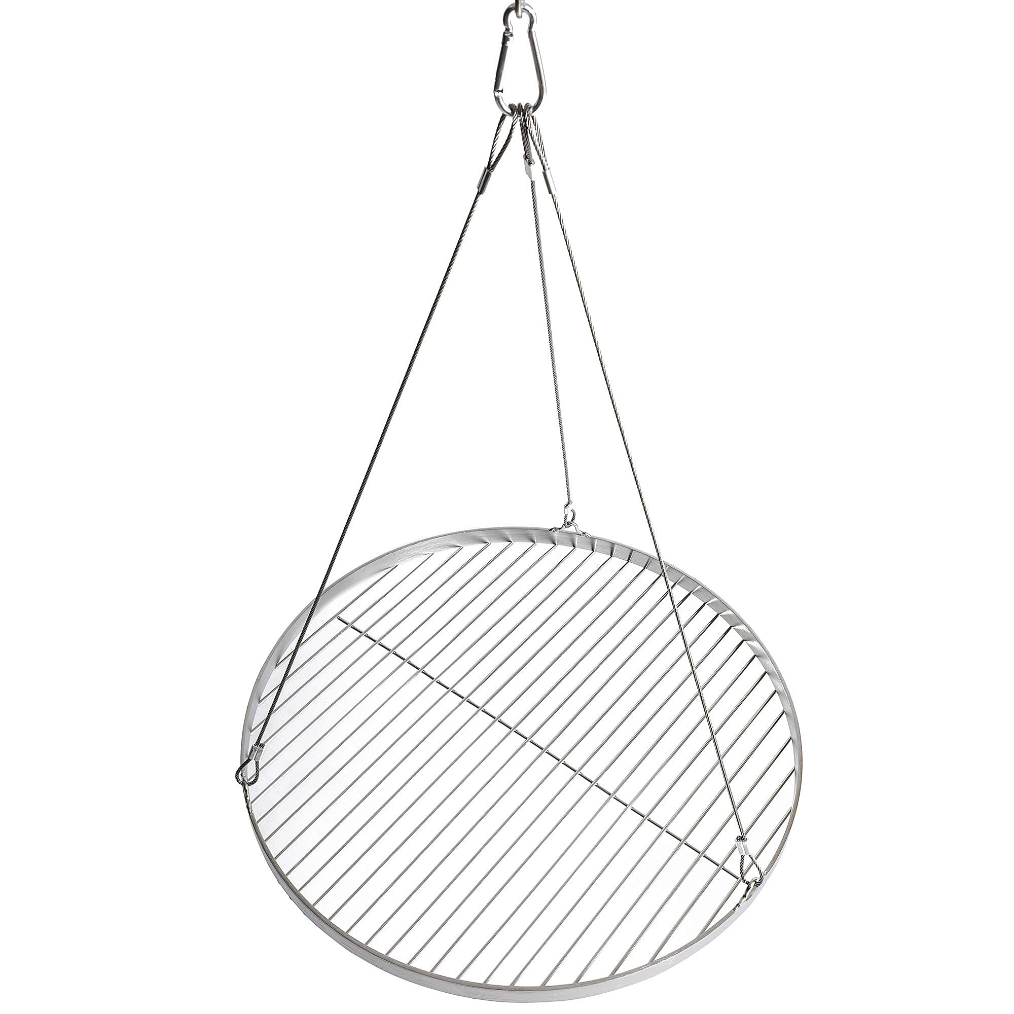 DRULINE Griglia Rotondo Grill Basculante Ruggine Griglia Acciaio Inox con Cavo - Ø 50 cm