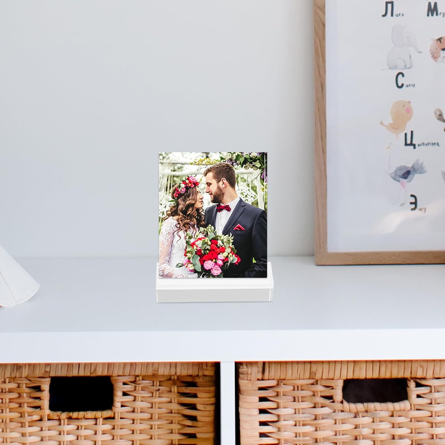 Acrylic Photo Card Holder Base 10cm Business Memo Stand Postcard Slot Display for Office Wedding Party Table Sign Holders 10pcsNO.2949