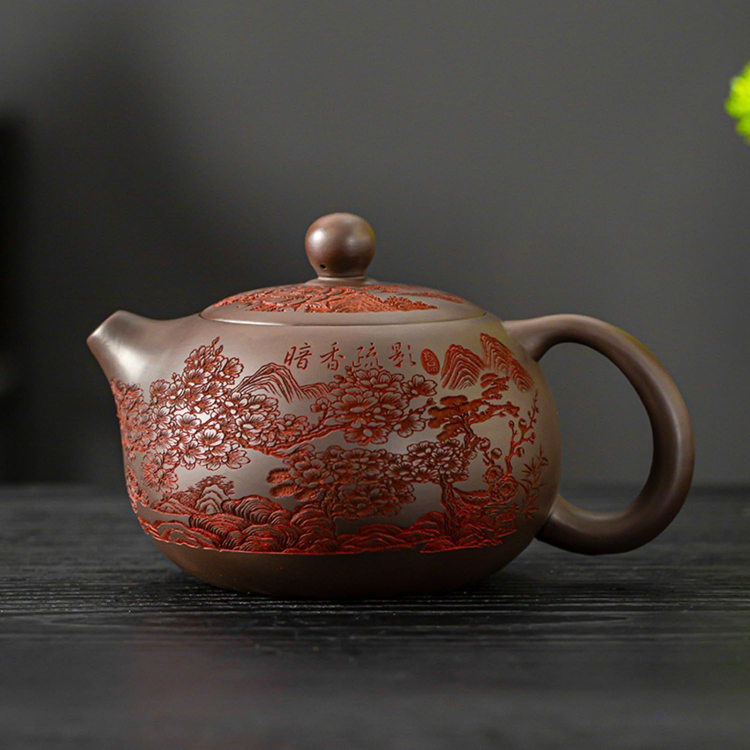 龙血暗香疏影紫砂凤鸣西施壶-201mL(含)-300mL(含) Glass Tea Cup,Ceramic cup Set,Zi Sha Tea Cup,Ceramic Teapot,Purple Clay Tea 原矿紫砂暗香疏影泡茶壶 Ceramic Coffee Mugs Set,Microwave & Dishwasher Safe,Gift for Man and Women