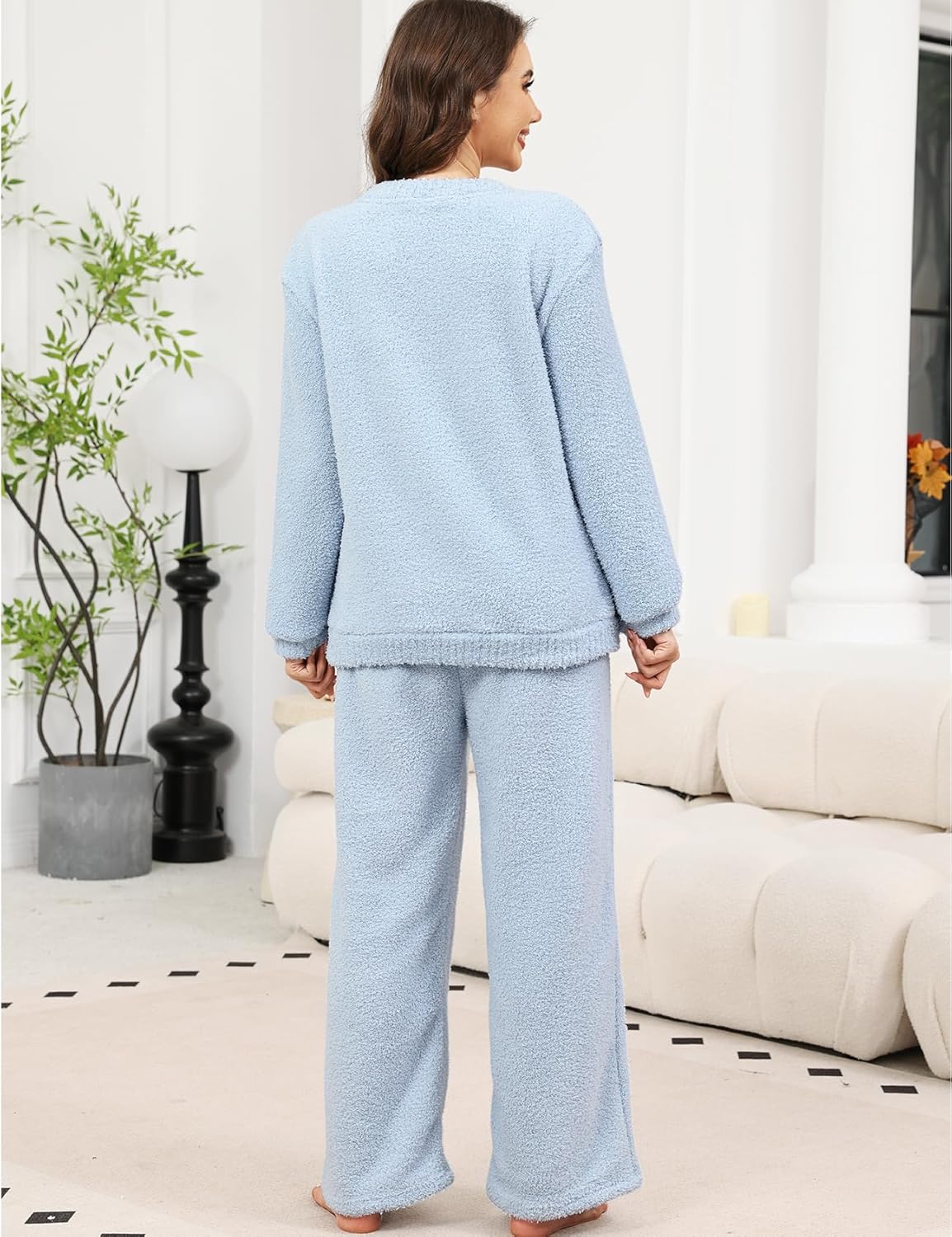 Yimoon Women' s Fluffy Fleece Pajama Set Pullover Pants Winter Dachshund Fuzzy 2 Piece Plush Pjs Warm Loungewear Sleepwear - Image 5