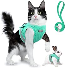 Supet Cat Harness and Leash Set - Soft Mesh Adjustable Cat Vest Harness with Reflective Strap for Walking Cat and Puppy Rabbit
