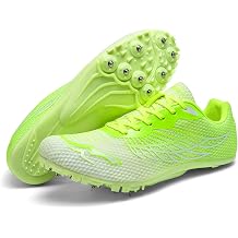 Buhelyc Track Shoes Racing Jumping Sprint Running Sneakers 8 Spikes Track and Field Shoes Professional & Breathable for Outdoor Training Competition