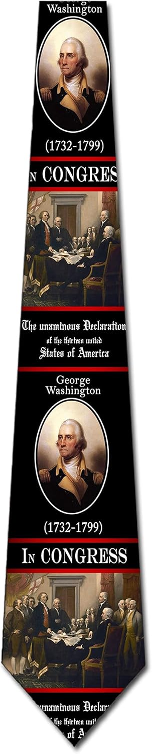 Three Rooker History Ties Mens Declaration of Independence Necktie