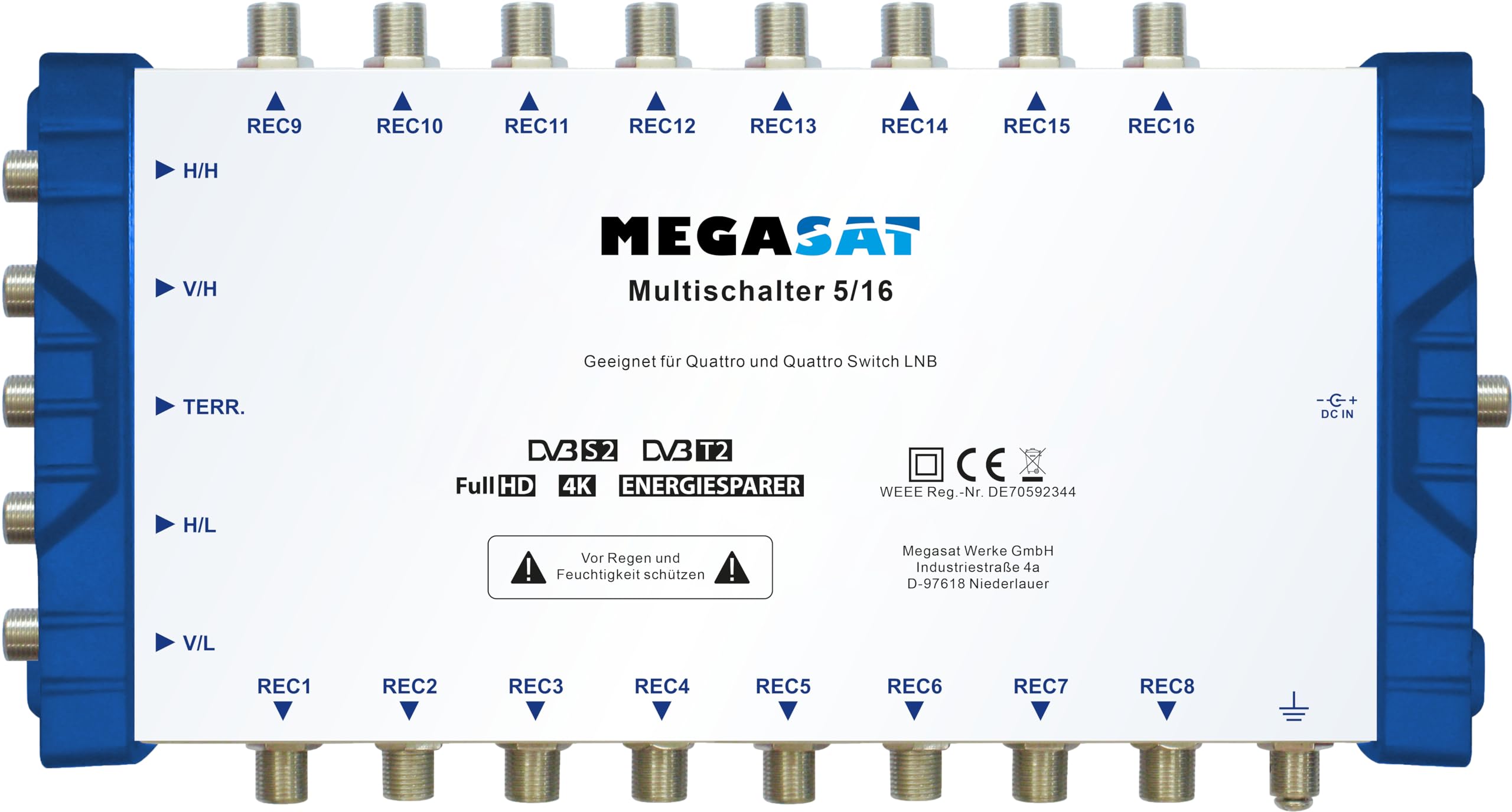 Megasat Multiswitch 5/16 – Multiswitch (ricezione di 1 satellite, fino a 16 utenti)
