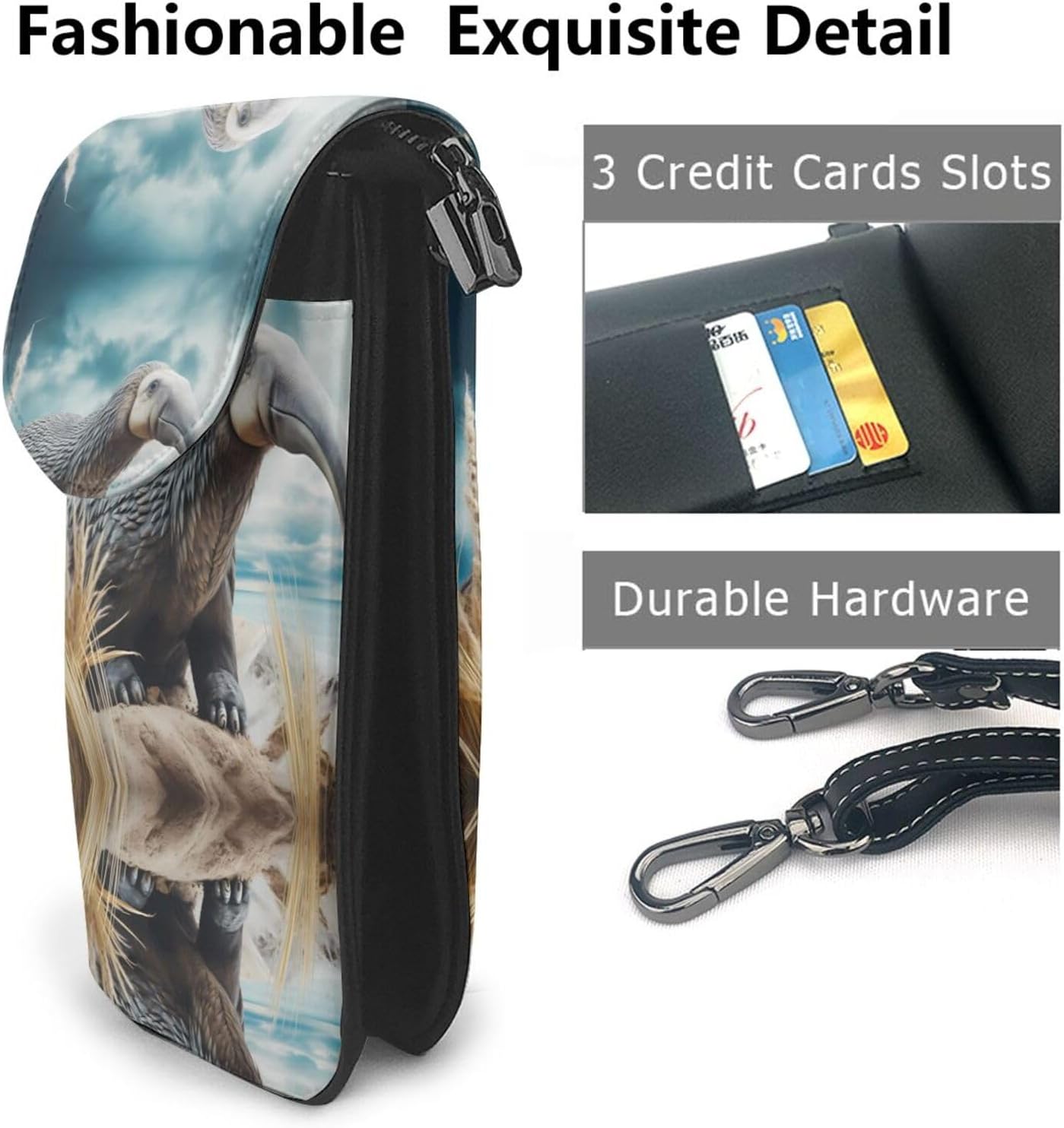 Anteater Prints Crossbody bag, mobile phone bag, women's small wallet, a practical gift suitable for going out, exercising, and shopping