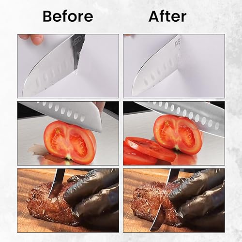 Miniatura 4 de Juego completo de piedra de afilar cuchillos, Kit de afilador de cuchillos profesional de piedra de afilar, Doble grano 4001000 30008000 Piedra de