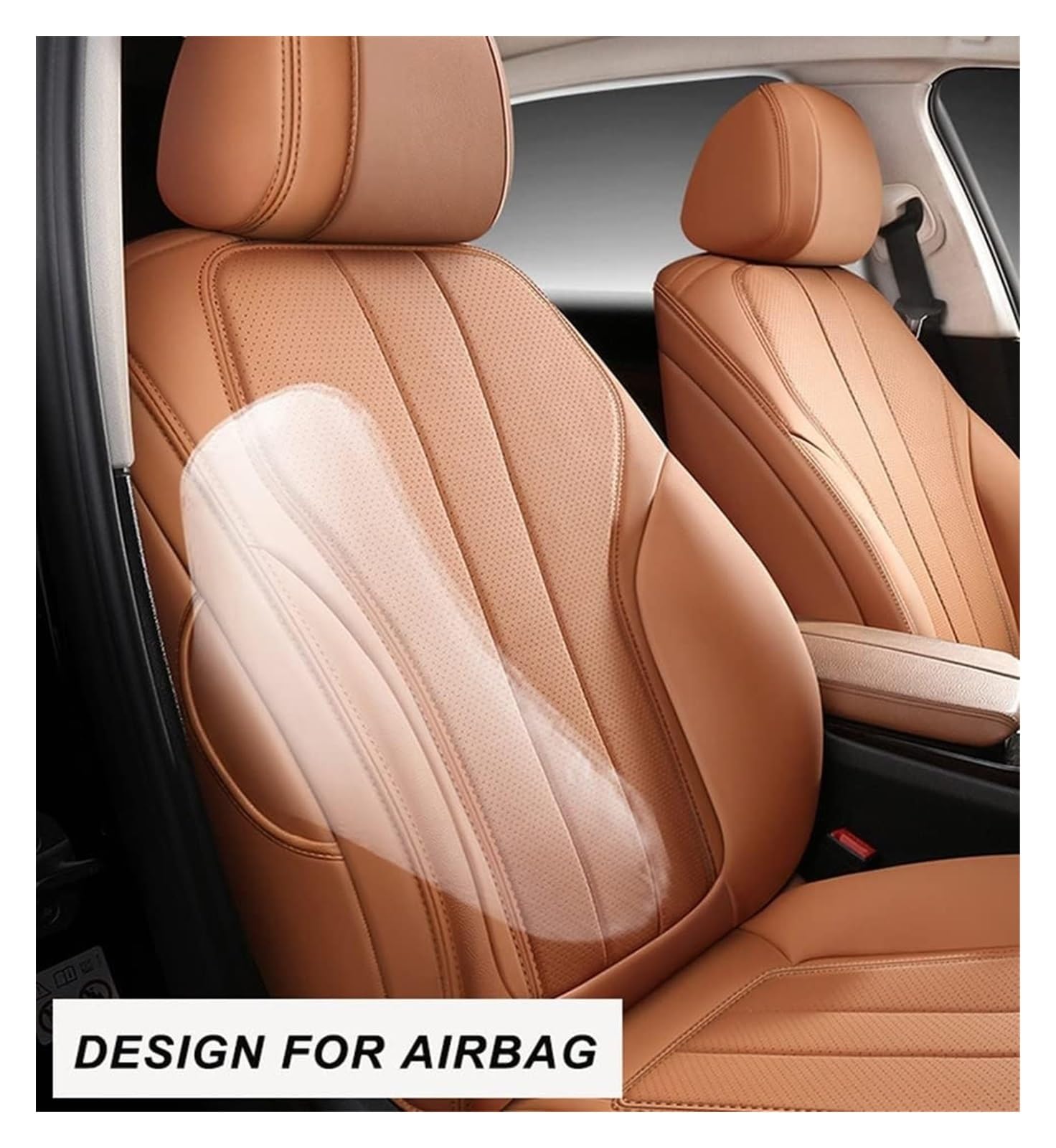 Für A4 2006-2013 2017 Autositz Set Sitzkissenbezug Schutz Maßgeschneidertes Leder Autositzbezüge Zubehör Autositzbezüge(Coffee Color)