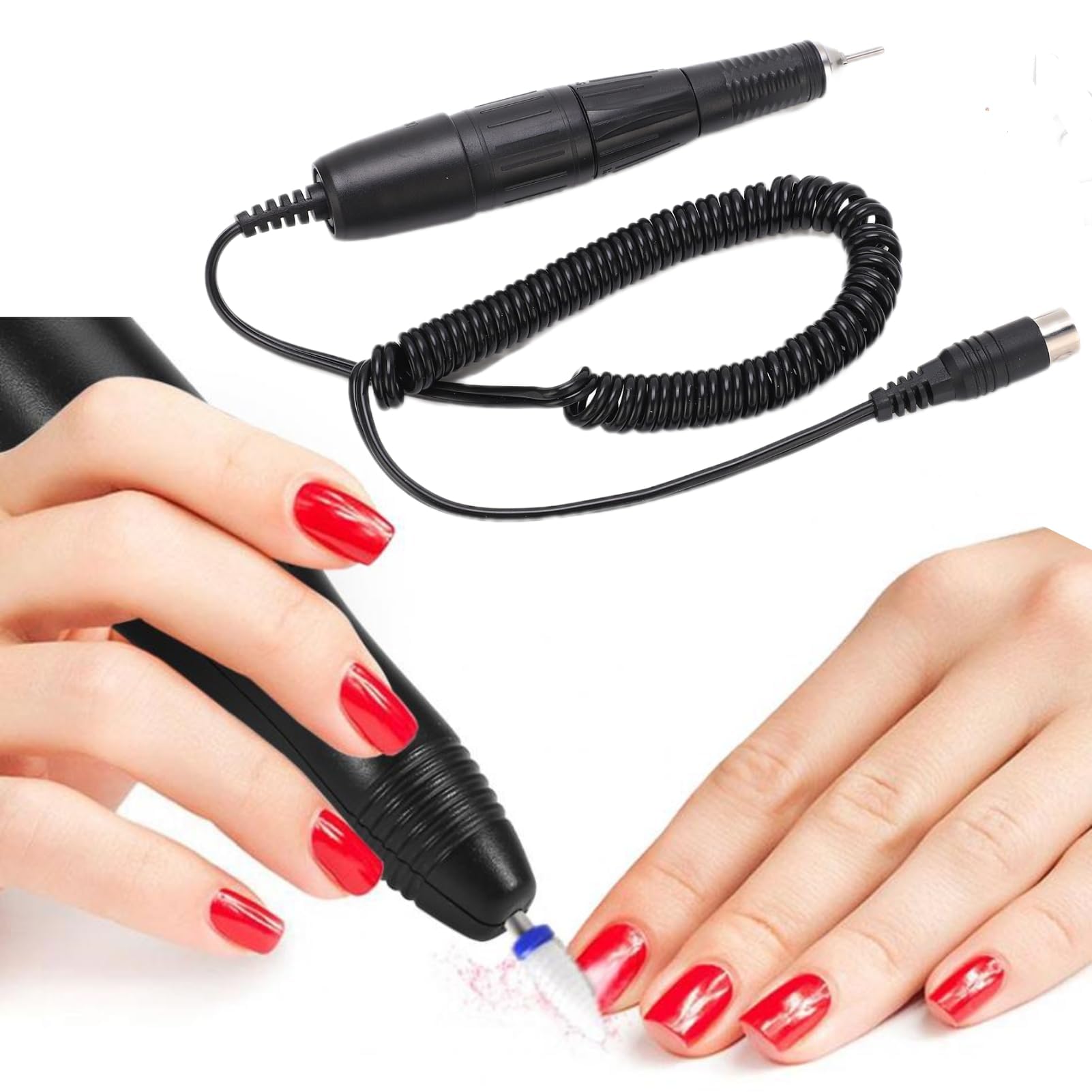 35000RPM de Taladro de Uñas Micromotore, Micromotore Taladro de Uñas Eléctrico Pluma para Uñas de Gel Acrílico Manicura Pedicura Pieza de Mano