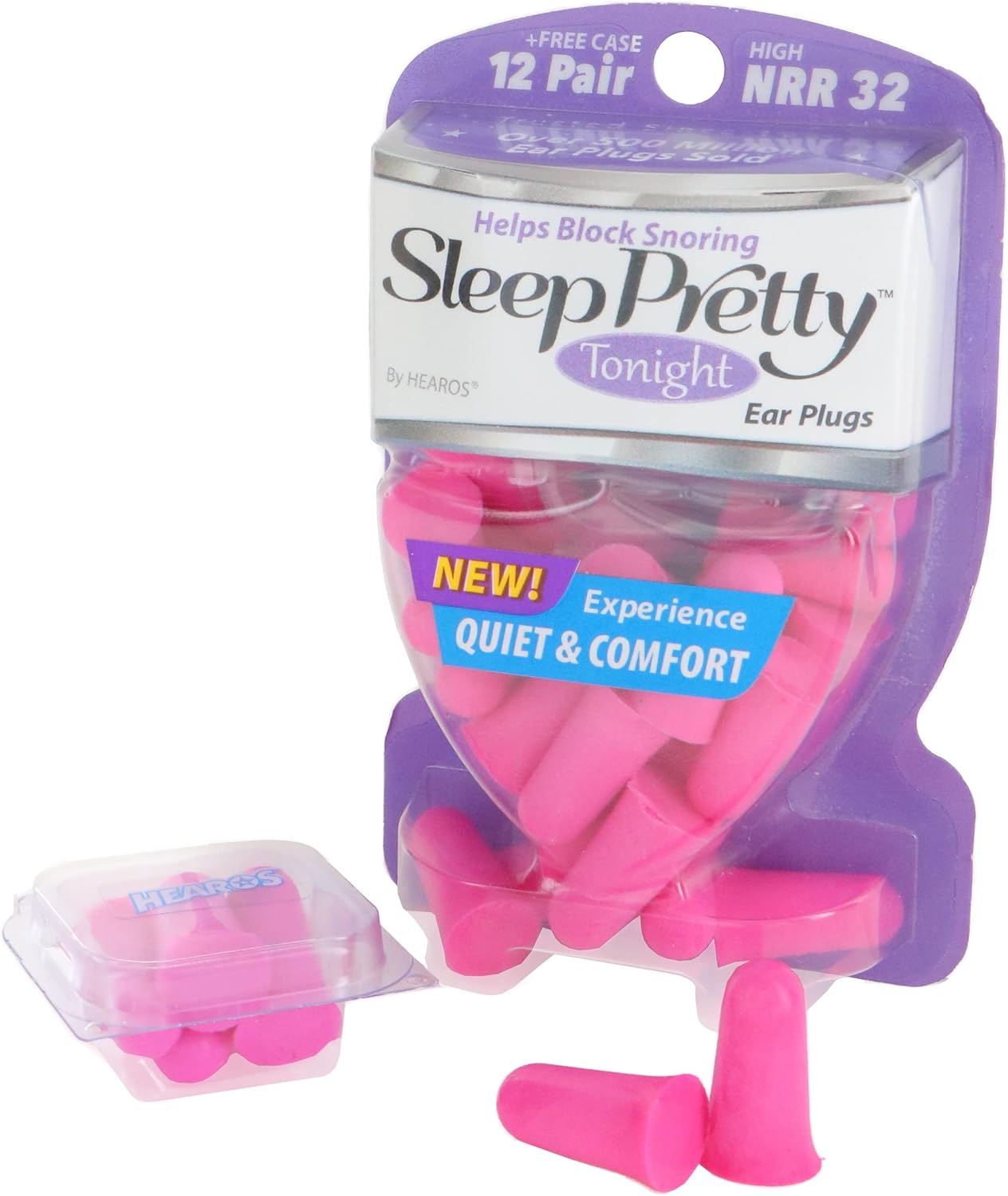 Hearos Sleep Pretty Tonight Foam Ear Plugs, Hearing Protection, 32 NRR, 12 Pair,Purple,5803 Hearos Sleep Pretty Tonight Foam Ear Plugs, Hearing Protection, 32 NRR, 12 Pair,Purple,5803