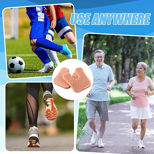 Miniatura 6 de Newcotte 120 cojines de callos en forma de U para la parte inferior del pie, almohadillas de fieltro para pies callosos, almohadillas suaves para