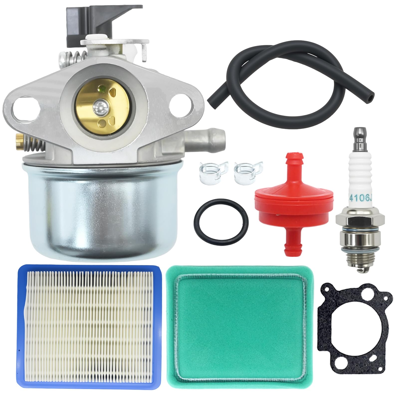JUUDDENPARTS 498965 Carburetor Kit, Replacement for BS Quantum Lawn Mower Engine, Replaces 494216 493422 494971, Includes Gasket, Air Filter and Spark Plug