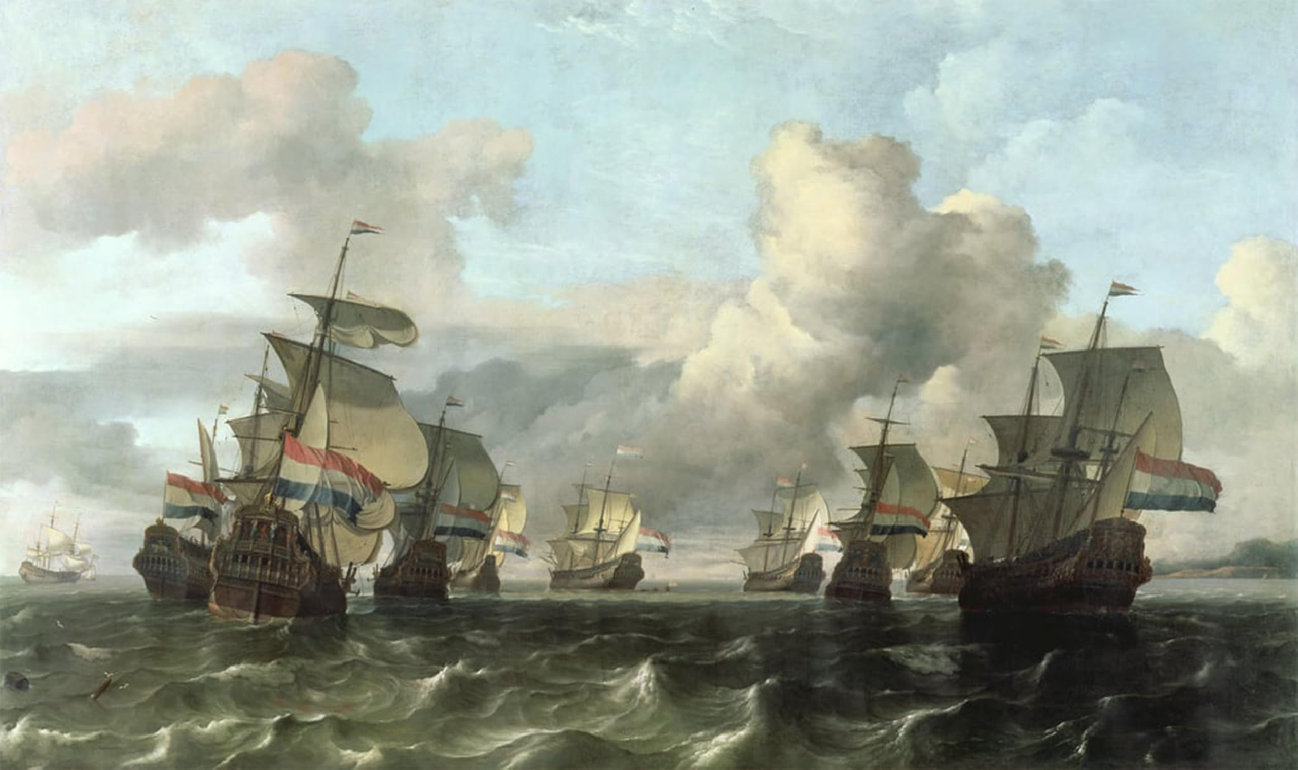 SERENDIPITP Vintage Wall Art Canvas Nordic Poster Canvas Print Picture the Dutch Fleet of the India Company by Ludolf Backhuysen Wall Art Poster for Home Decor 60x90cm