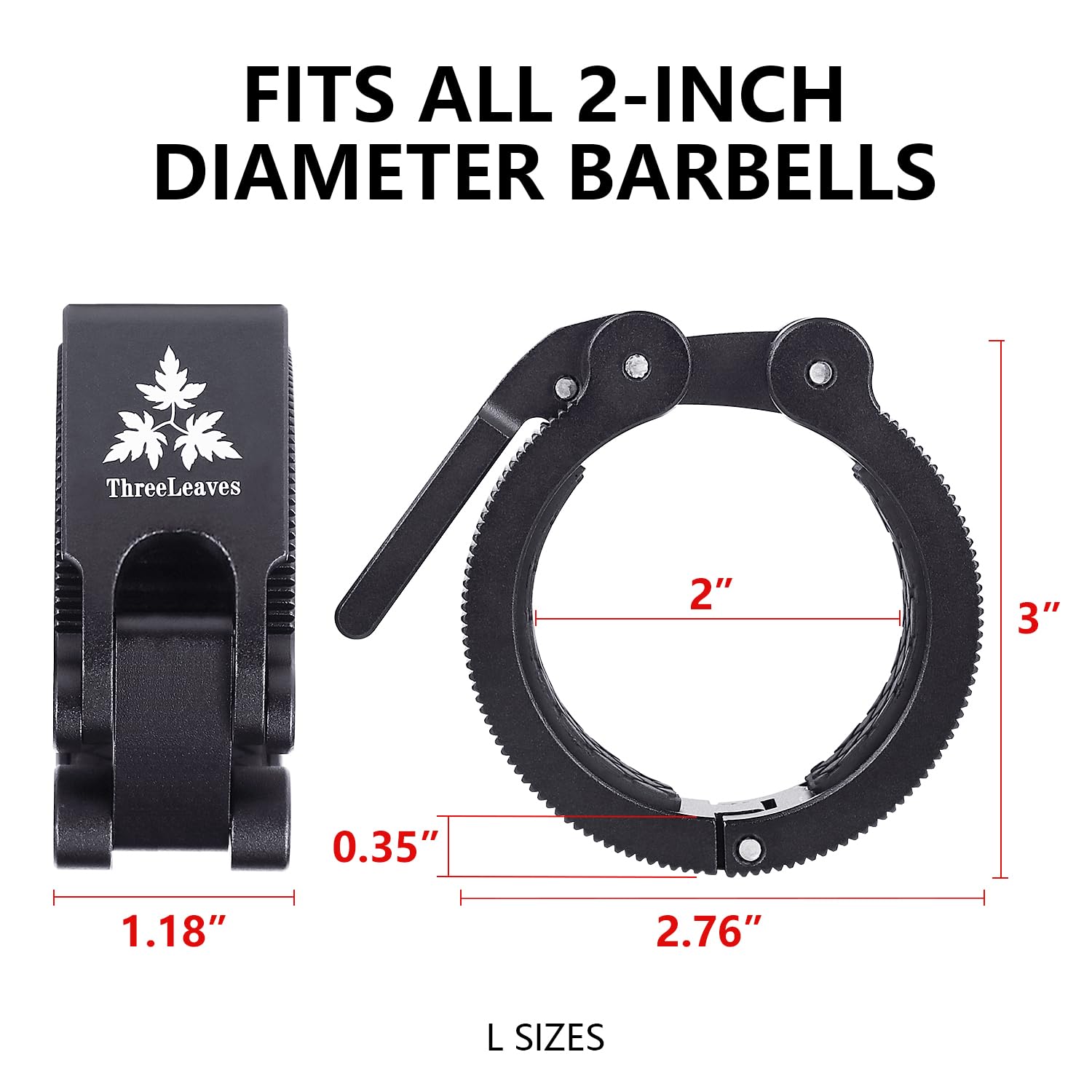 Legend Legacy Olympic Barbell Clamps - Set Of 2 Inch Barbell Weight Pl Lock Clips Exercise Collars