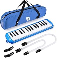 Vista 1 de Vangoa Melódica de 32 teclas, teclado de piano de aire para instrumentos musicales, melódicas con bolsa de transporte, boquillas dobles de piánica