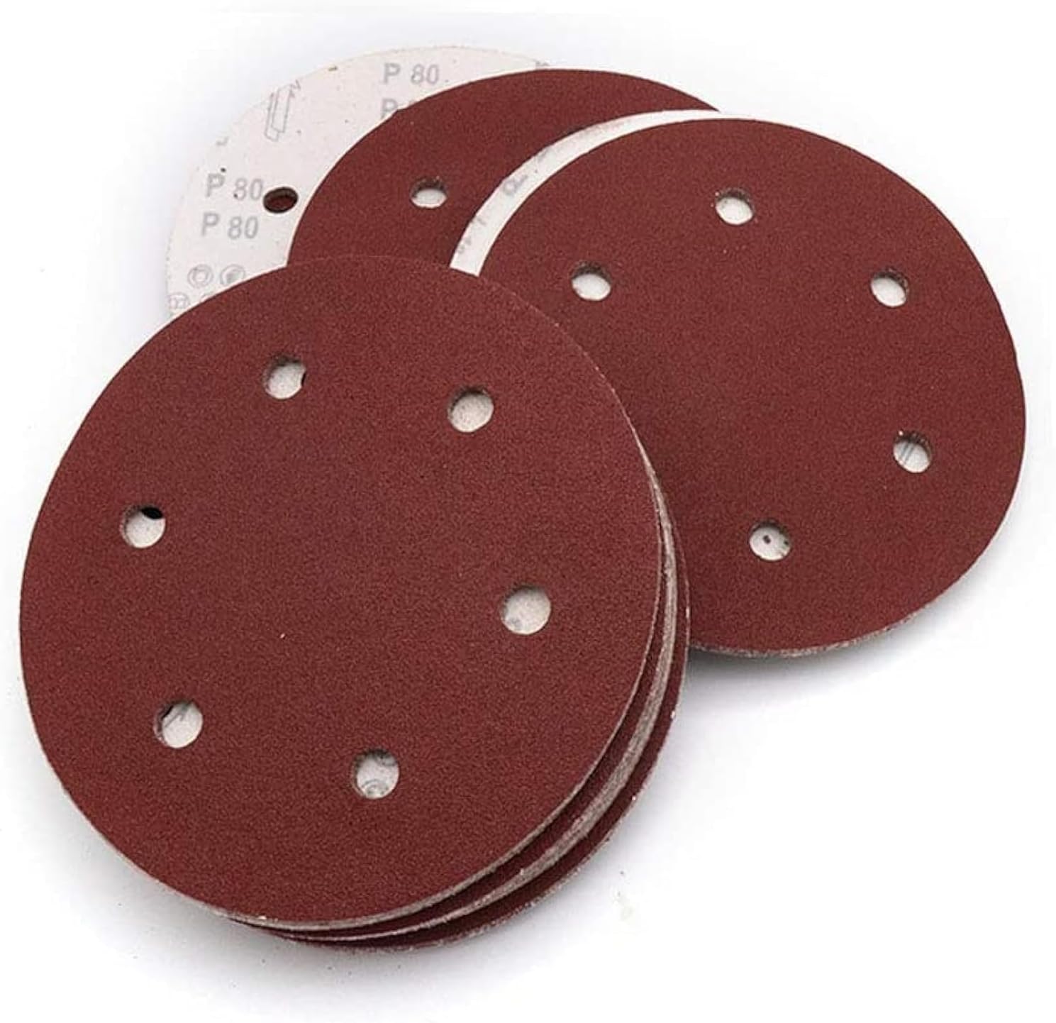 Jiayouy 180 Grit 9 Inch 6 Hole Hook and Loop Sanding Disc Flocking Sandpaper for Random Orbit Sander 10Pcs