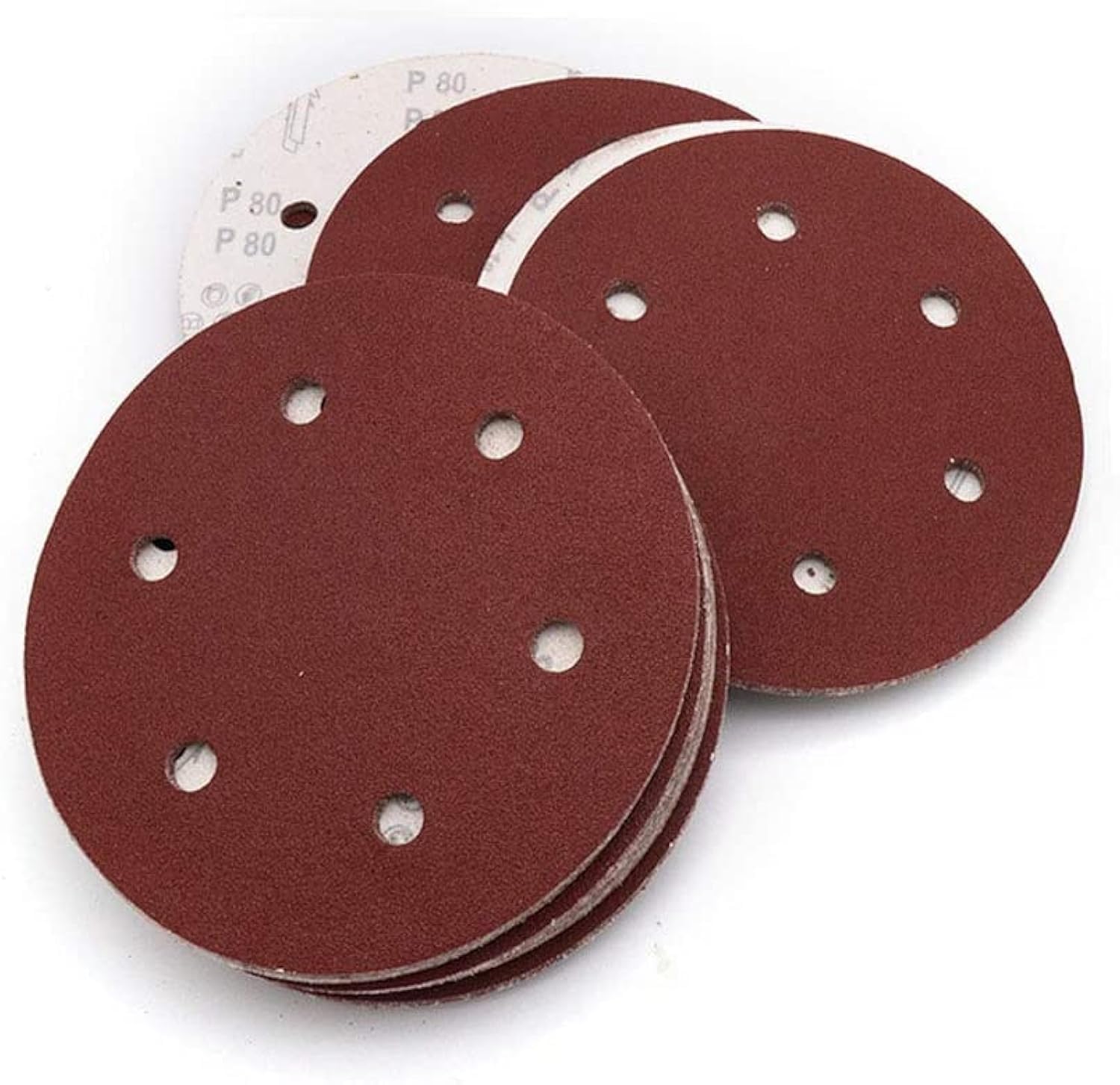 Jiayouy 180 Grit 9 Inch 6 Hole Hook and Loop Sanding Disc Flocking Sandpaper for Random Orbit Sander 10Pcs