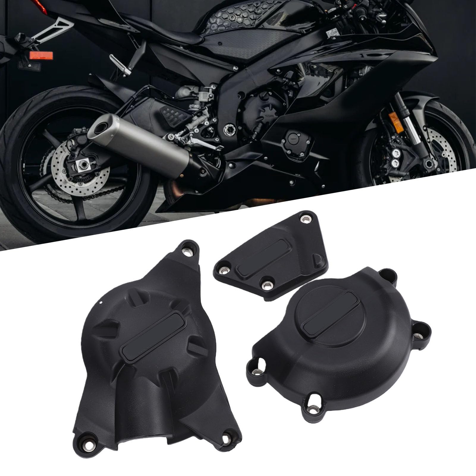 Zestaw Osłon Silnika Motocykla Zastępujący YZF R6 2006 2025 (BLACK)