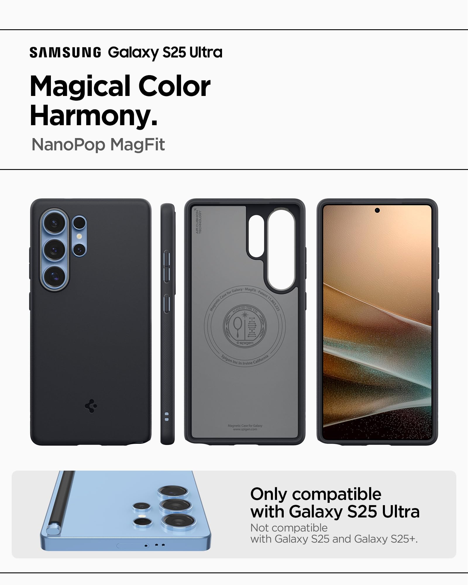 Spigen Cover Nano Pop MagFit Compatibile con Samsung Galaxy S25 Ultra - Black Sesame
