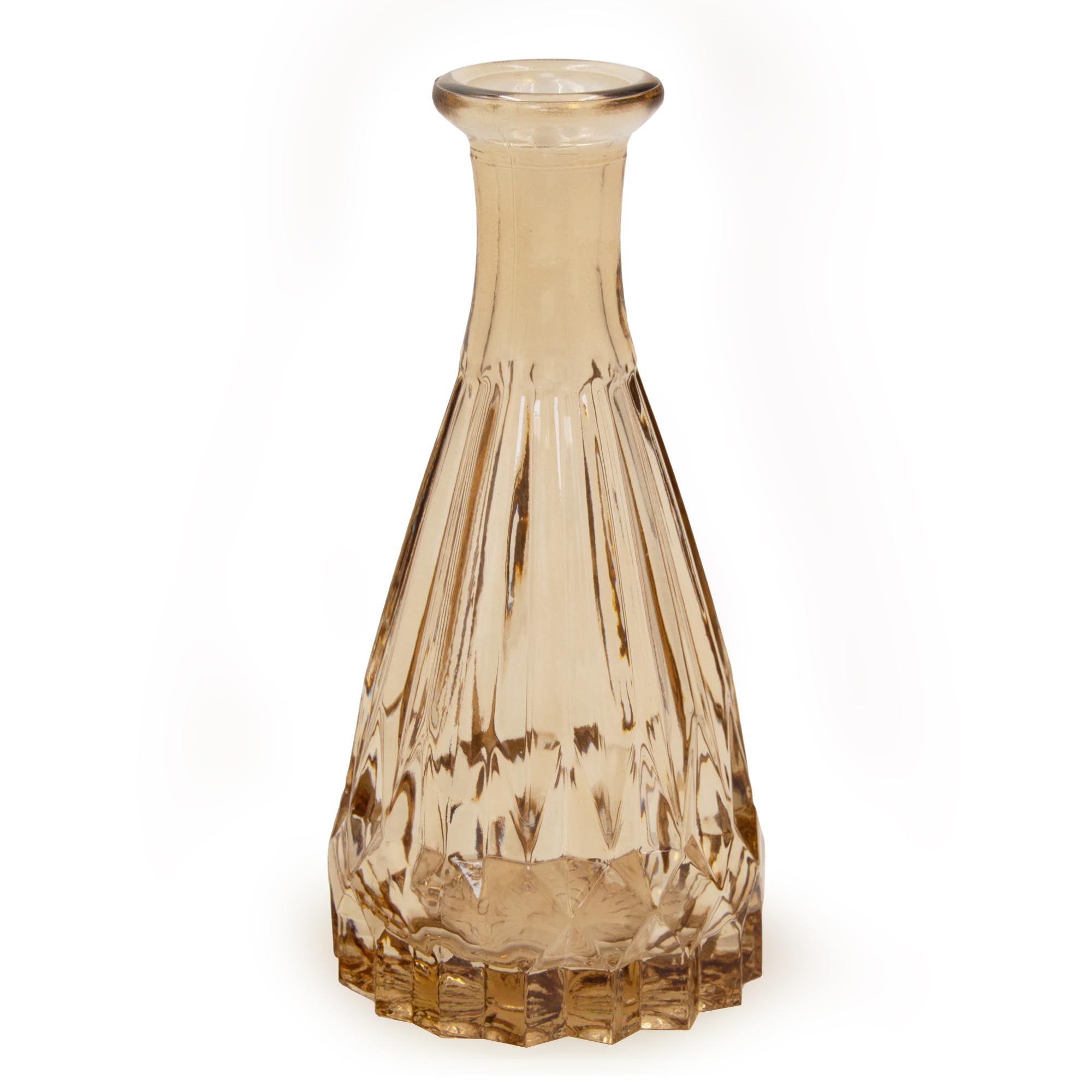 Vase en verre taupe de style bohème pour sublimer vos fleurs séchées au salon