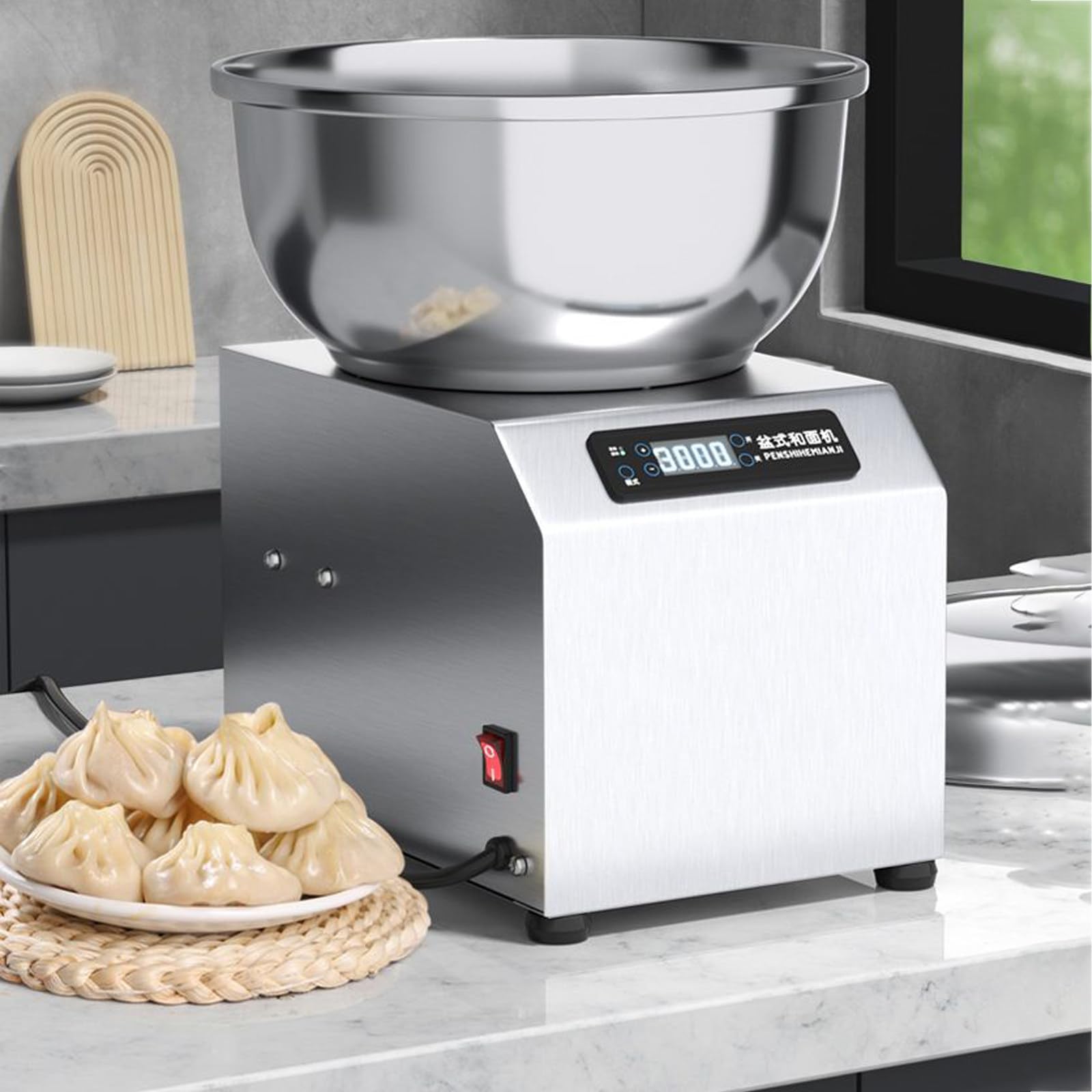 Impastatrice a spirale elettrica commerciale con timer per ristoranti, pizzerie e panetterie,5kg