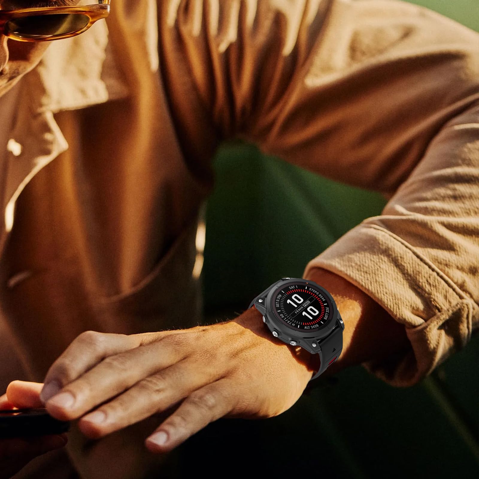 Pasek do zegarka Garmin Fenix 7X Pro / Fenix 7X / Fenix 6X Pro / Fenix 6X / Fenix 5X / Fenix 3, 26 mm silikonowy pasek zastępczy do Garmin Epix Pro 51 mm/TACTIX 7