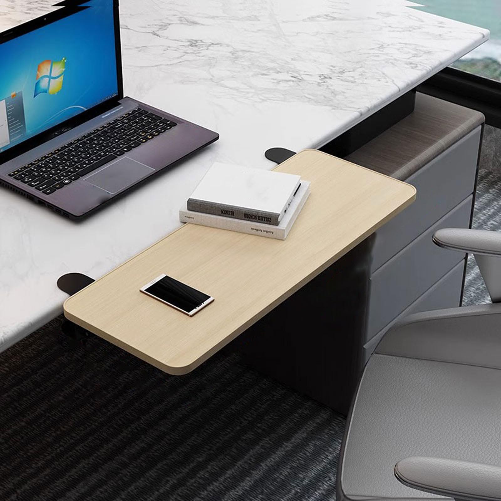 Estensione da scrivania ergonomica, vassoio per tastiera pieghevole, estensione per scrivania da ufficio di facile installazione, componente aggiuntivo per postazione di lavoro salvaspazio per una