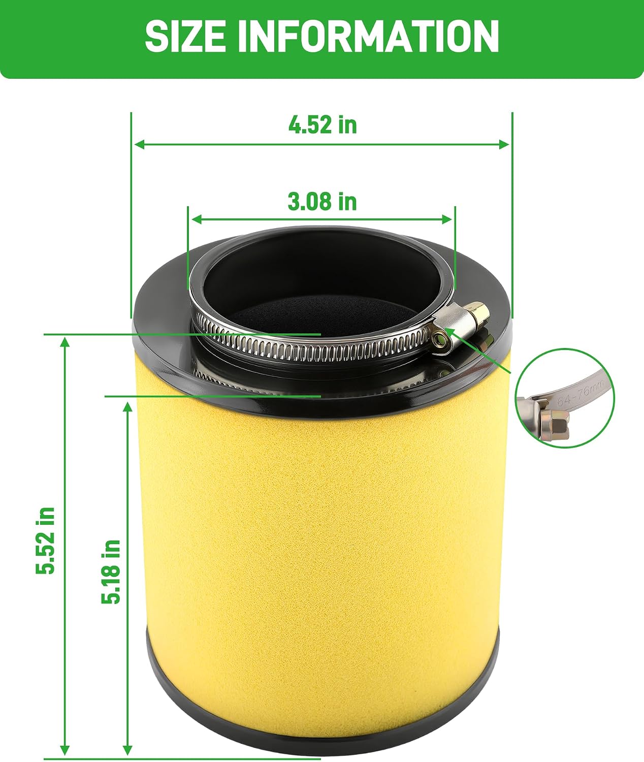 2PCS Dacall 17254-HP5-600 Air Filter for Honda Rancher 420 TRX420FA TRX420FE TRX420FM TRX420FPA TRX420FPE TRX420FPM TRX420TE TRX420TM (2007-2014)