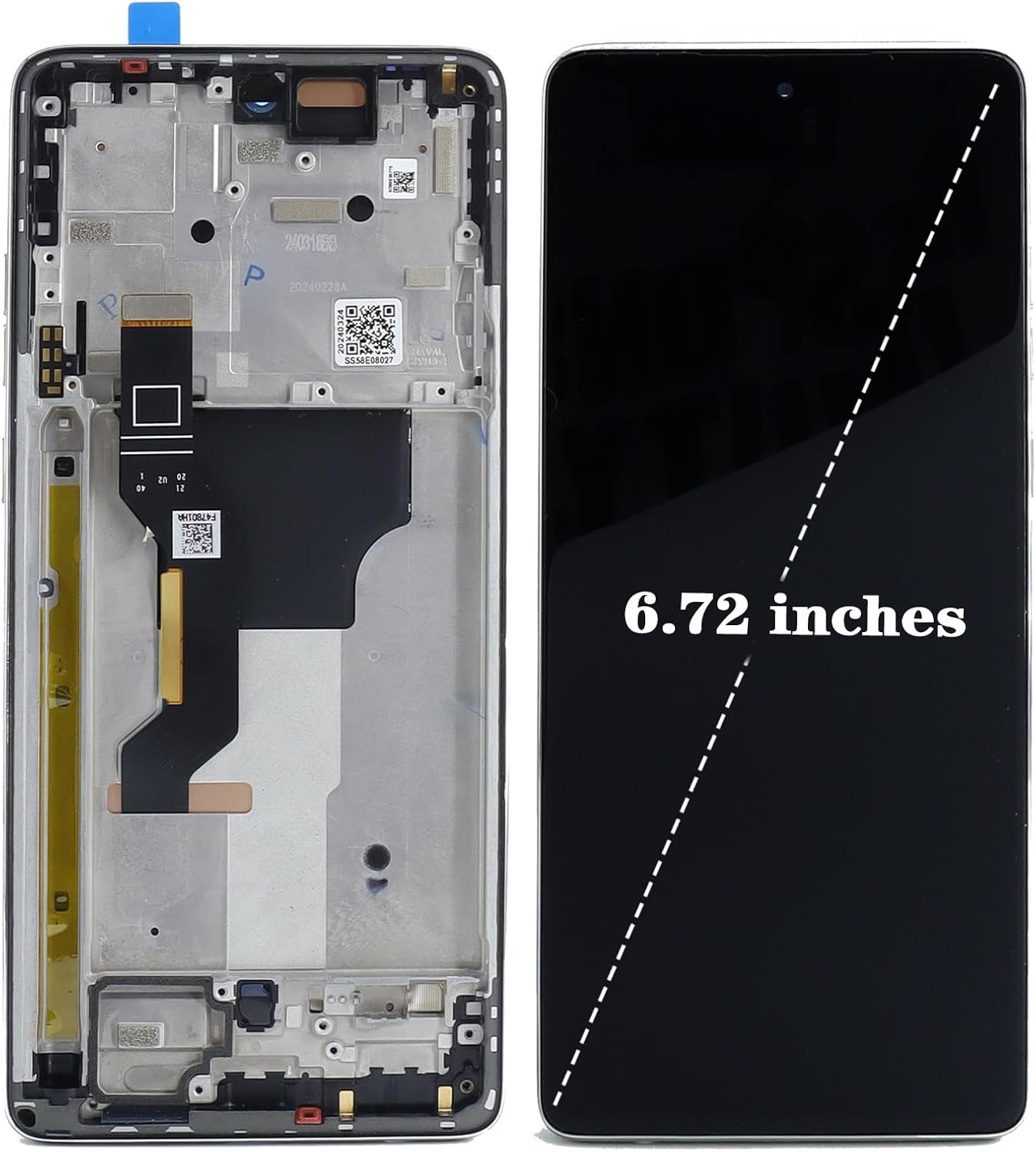 LCD Display Touch Screen Digitizer Assembly with Frame Replacement Gold for Motorola Moto G Stylus 5G 2024 XT2419-1 XT2419-2 6.7"