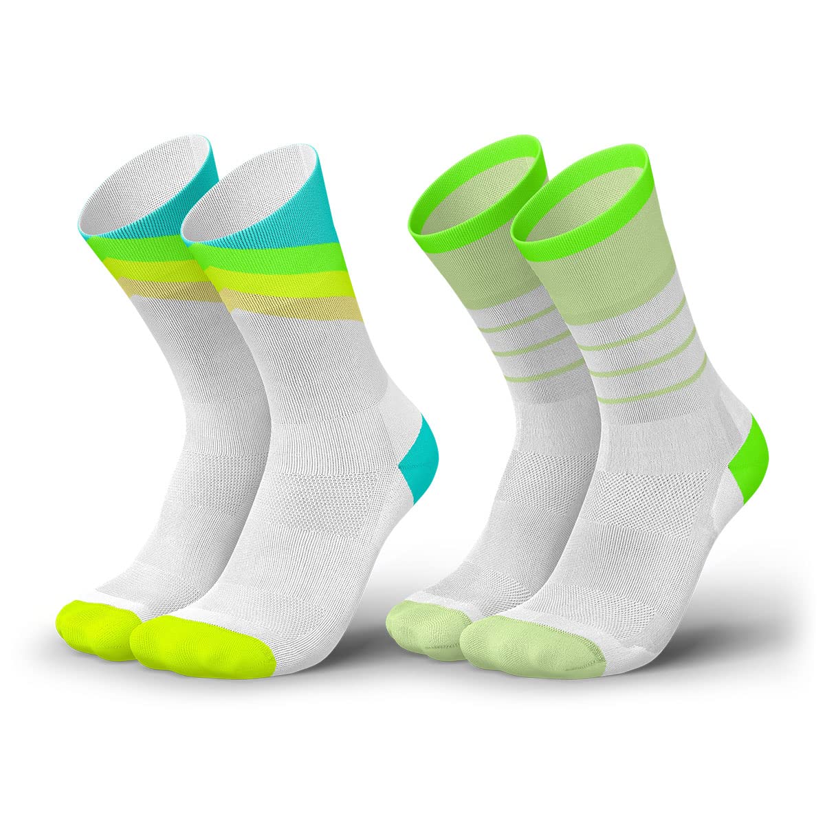 INCYLENCE High Viz - Calzini da corsa con riflettori, funzionali e traspiranti per la massima visibilità, 1 paio, V3 Blue Canary, 35-38