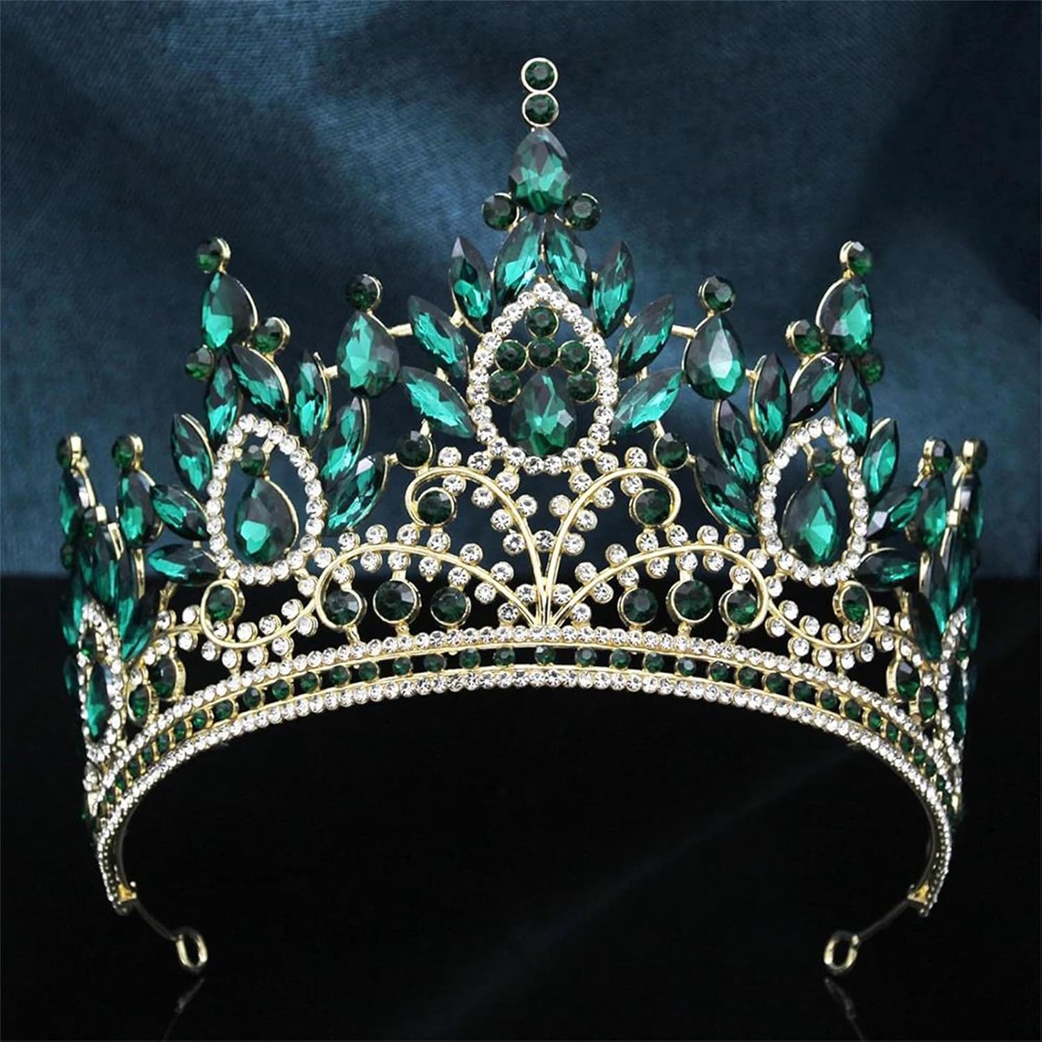 Large Pink Crystal Tiara Crown For Women Tall Rhinestone Queen Princess Headpiece Bridal Wedding Prom Pageant Hair Accessories