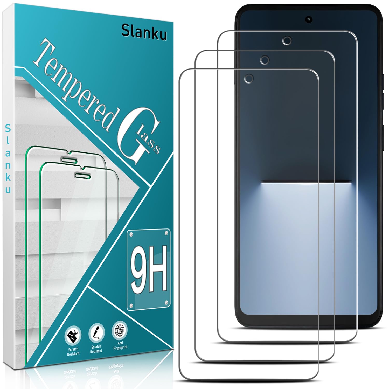 Photo 1 of Slanku (3 Pack for Motorola Moto G 2026, Moto G Play 2026 Screen Protector, Tempered Glass, 9H Hardness, Touch Sensitivity, Scratch Resistant, Case Friendly