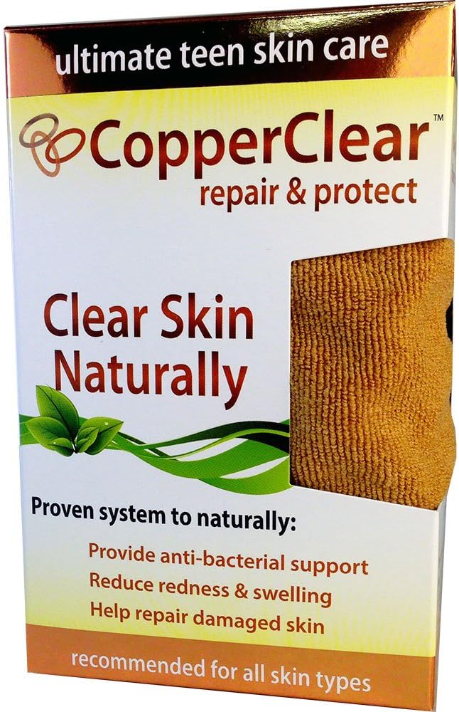 CopperClear Acne Bundle-Best Natural Acne Teen Skin Care Solution-Dual Action Cloths-All Natural Skin Treatment Combo-Reduces Blemish Scar Appearance-Removes Damaged Skin Collagen(2-oz Jar & 2 Cloths)