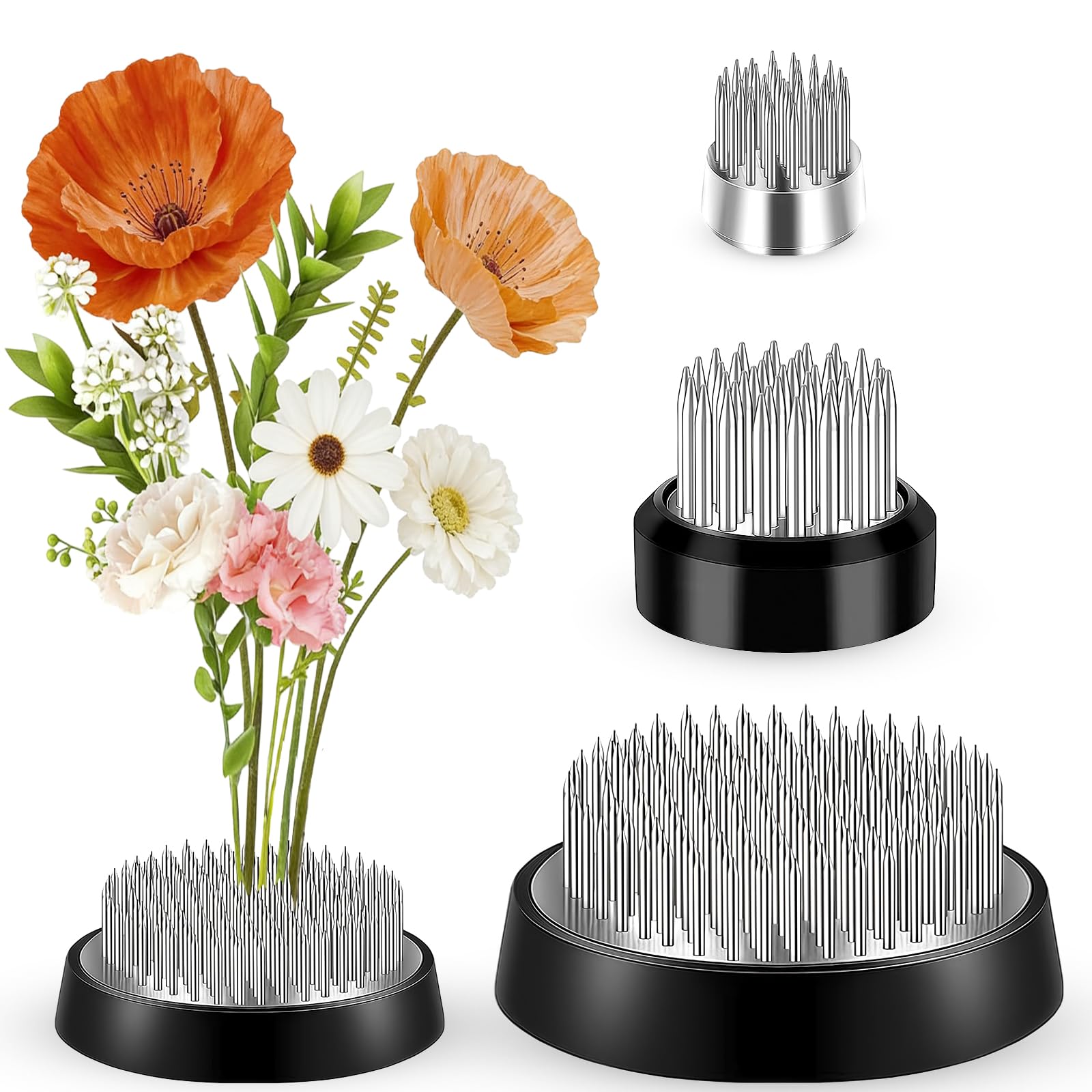 華道 生け花 鉄器 フラワーベース 剣山セット 装飾的金属製花瓶と付属品 Amazon｜TonJin 剣山 3個セット ステンレス製 花留め フラワー