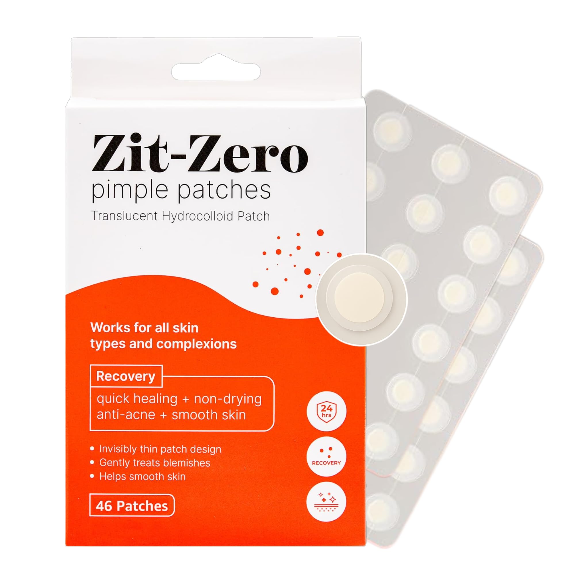 Hydrocolloid Acne Patches for Face – 46 Count Clear Pimple Patches, Zit Stickers for Blemishes & Pimples – Vegan, Cruelty-Free, 10mm Invisible Acne