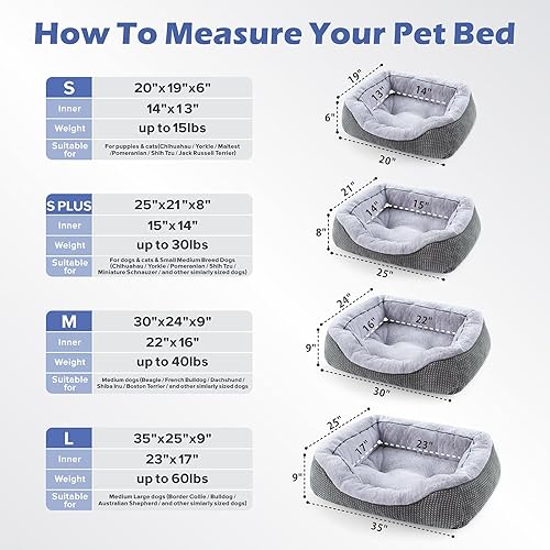 Miniatura 5 de INVENHO Cama para perros pequeños para perros pequeños, camas para gatos de interior, lavable, cama ortopédica para perros, cama cálida suave y
