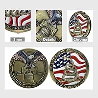 Vista 6 de Moneda militar Don't Tread on Me Challenge Coin US Liberty Bell