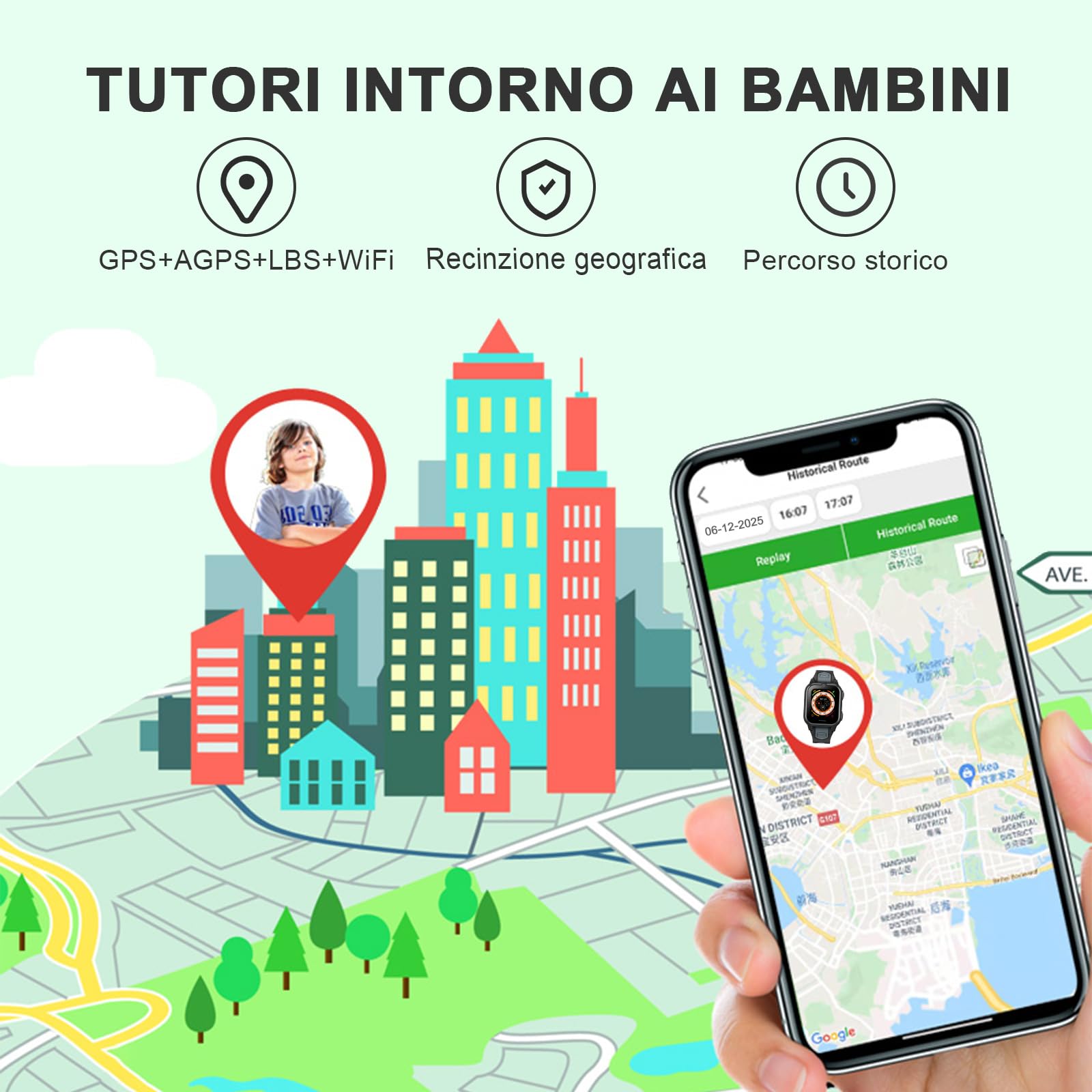 Orologio Intelligente per Bambini 4G Smartwatch Telefon Impermeabile con WiFi GPS SOS Controllo Genitori Videochiamata SMS Modalità Classe Rifiuto Chiamate Sconosciute Sveglia pre Ragazzi e Ragazze