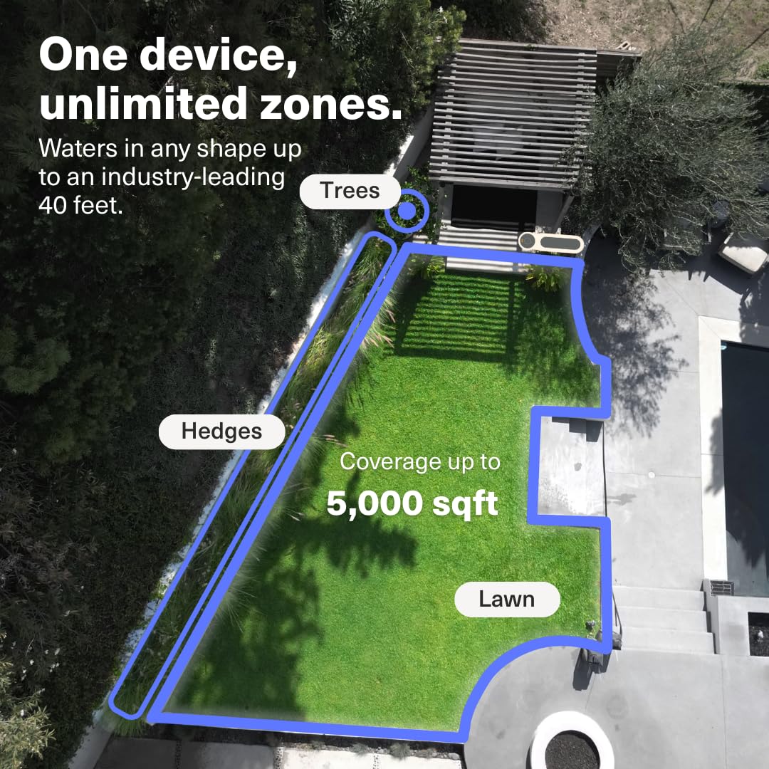 Rain Bird OTO Lawn Smart Irrigatore – irrigazione di precisione controllata da app, alimentazione solare, intelligenza meteorologica, salti pioggia, installazione rapida, copre un sistema di