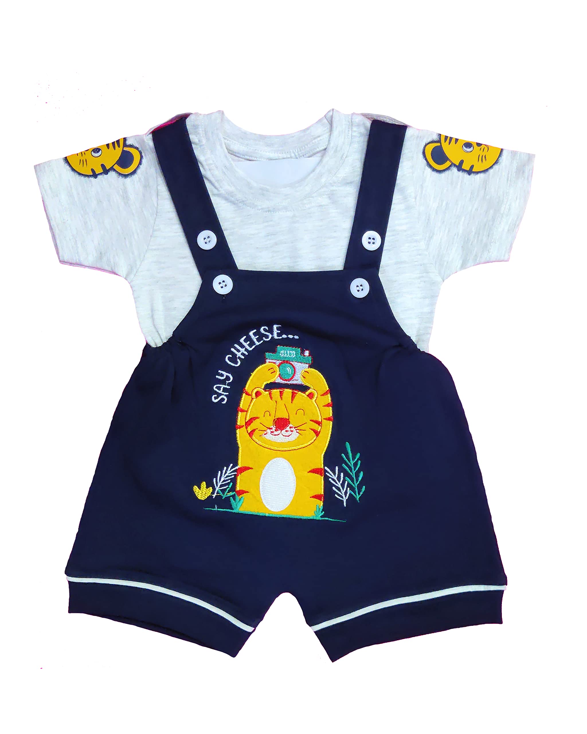 7 Hills Riding ClubBaby Boys & Baby Girls Cotton Regular Fit Dungarees