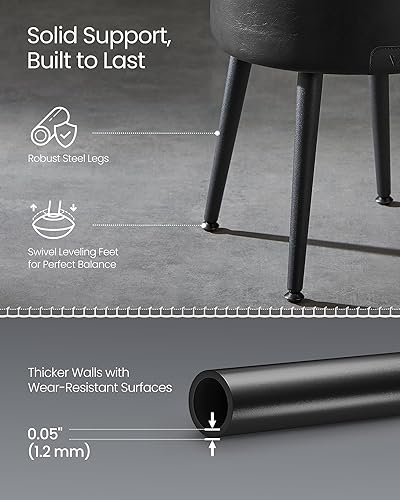 Miniatura 7 de VASAGLE Colección EKHO  Taburete de almacenamiento, taburete para silla de tocador, cuero sintético con costuras, moderno de mediados de siglo,