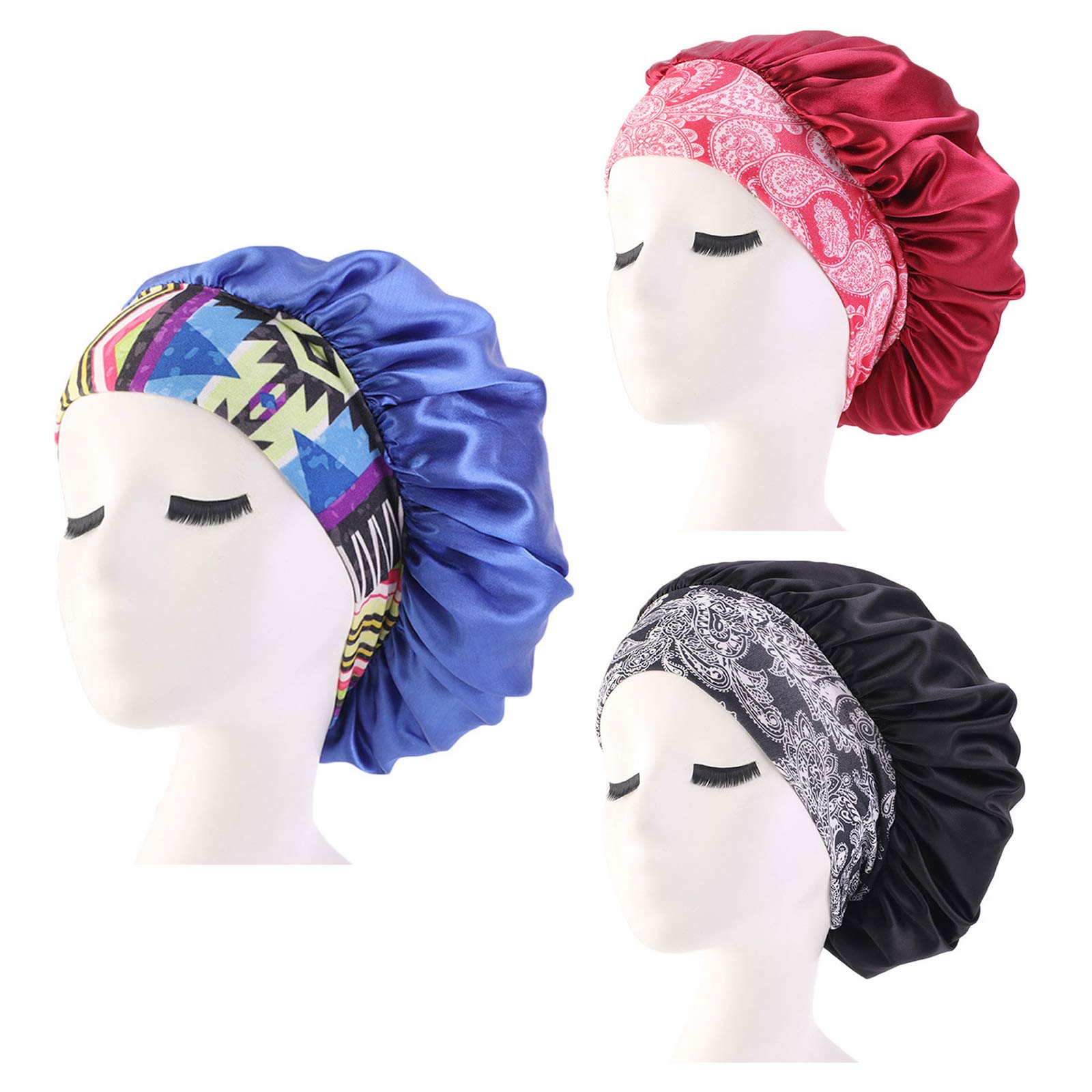Goblinaduo 3pcs Satin Bonnet Night 