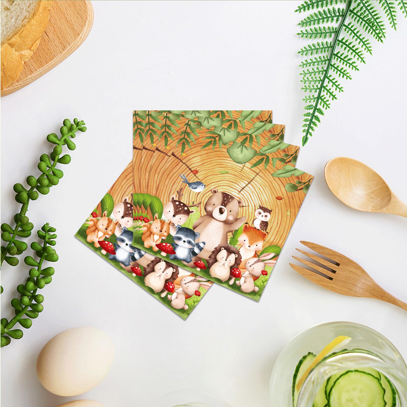 GROVBLE 40 pezzi Tovaglioli,Animali della Giungla,tovaglioli di Giungla tema Animali per,Tovaglioli di carta per compleanno Giungla,Tovaglioli per bambini Tovaglioli compleanno ragazzi 33 * 33cm