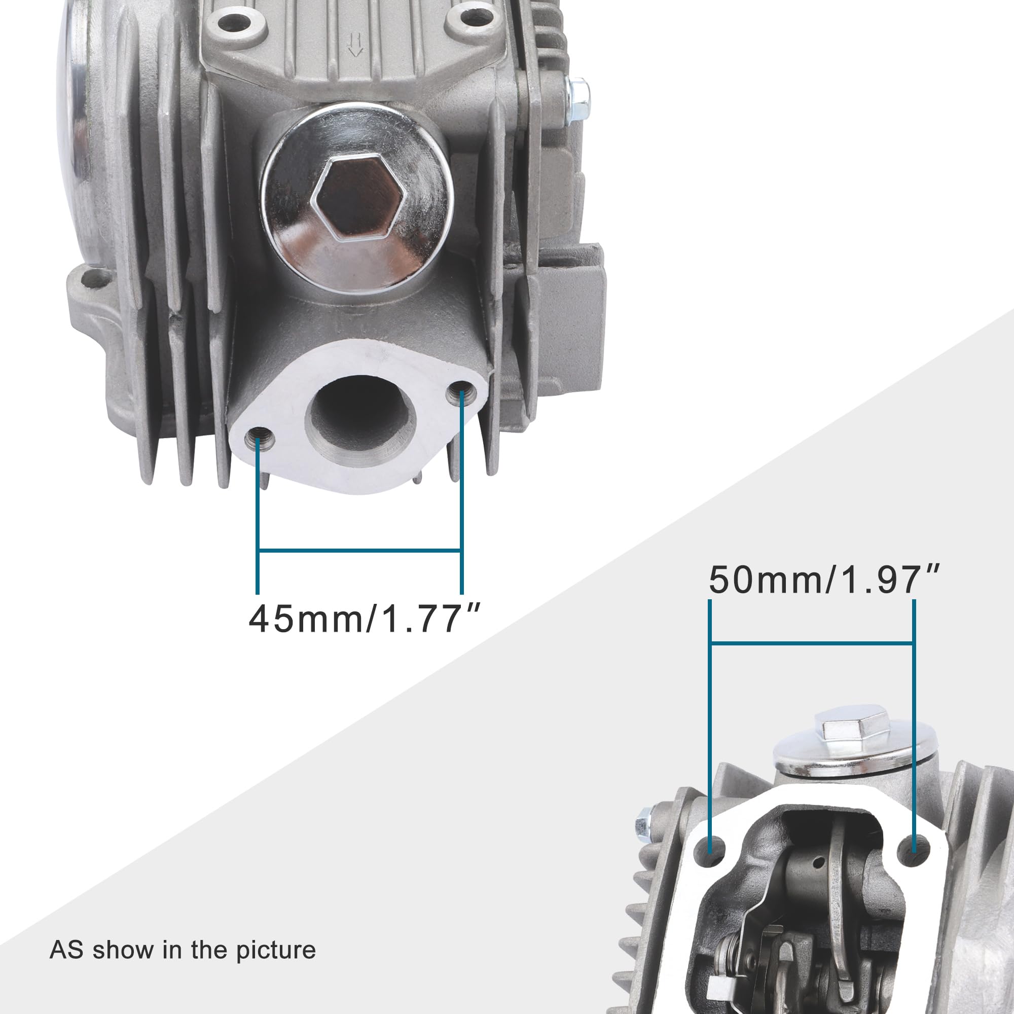 GOOFIT Ensamblaje de la Cabeza del Cilindro de 52,4 mm para 4 Tiempos 110cc ATV Go Kart Scooter