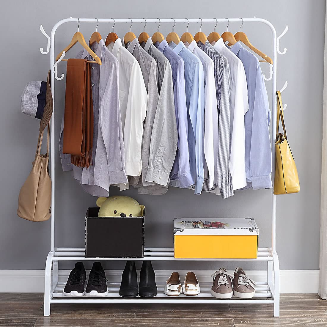 Buy GISSAR Clothing Rails Garment Rack With Shelves, Metal Cloth Hanger