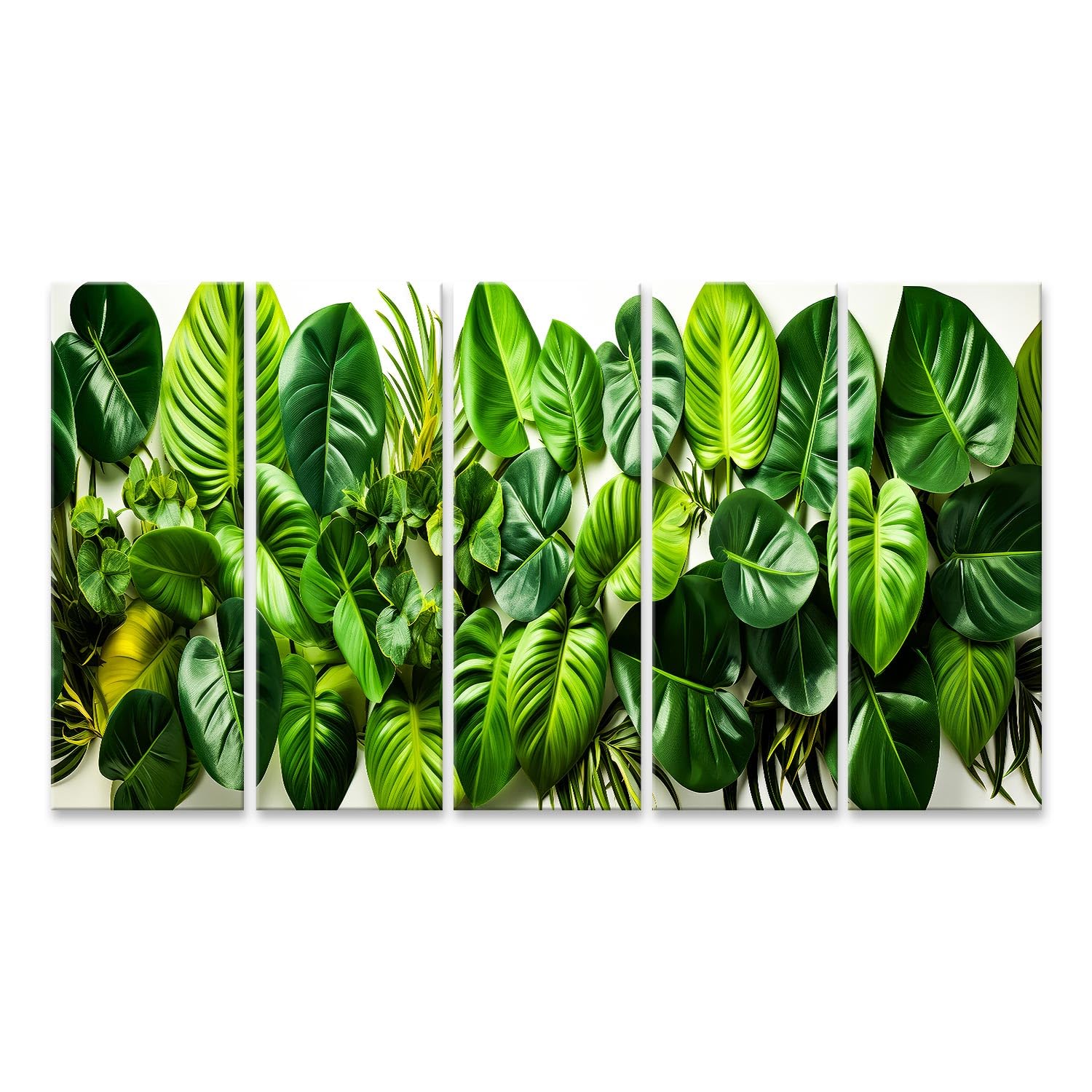 islandburner cuadro sobre lienzo mesa blanca con muchas hojas verdes y plantas cuadros murales carteles