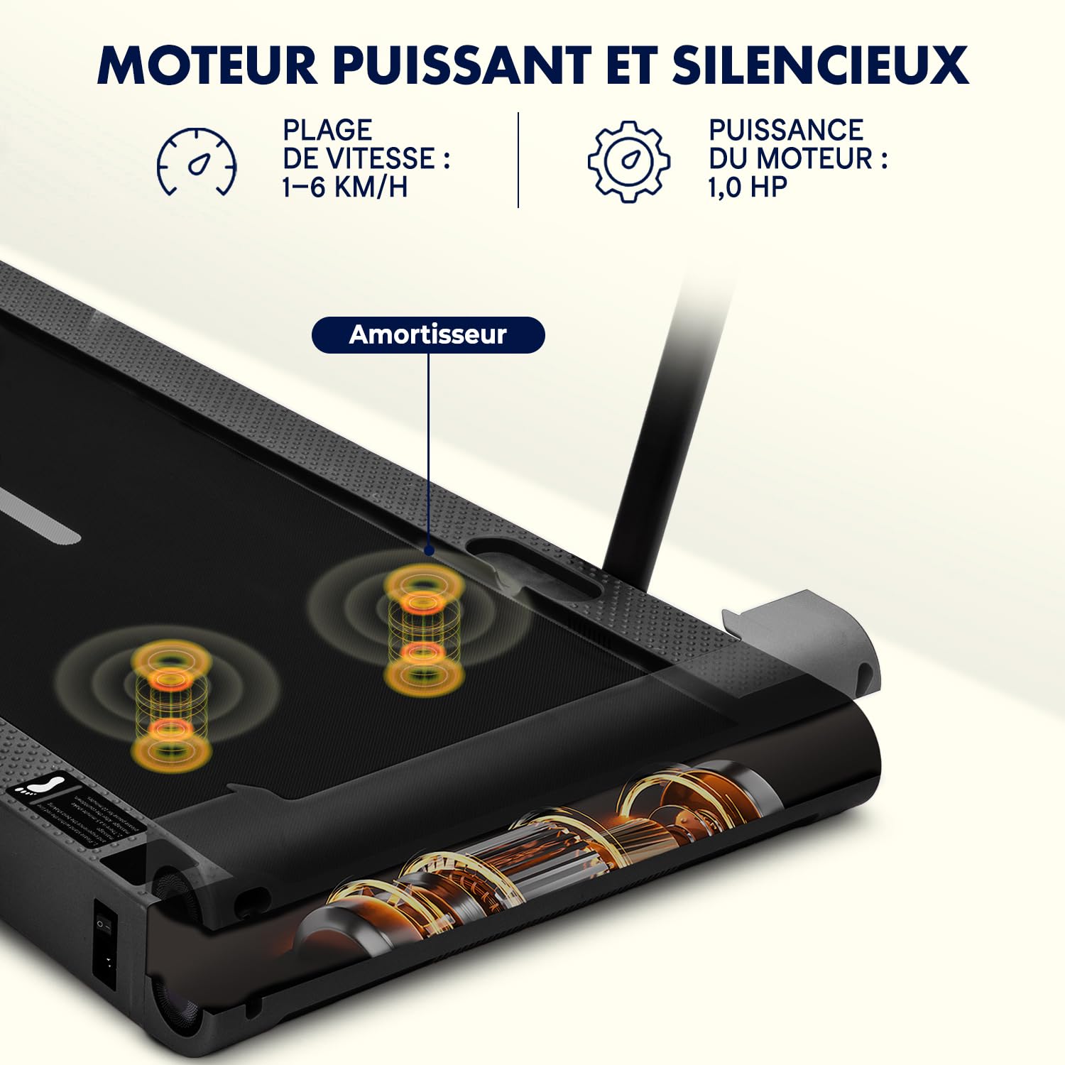 Squatz Tapis de Marche 2-en-1 avec Plateforme Vibrante, Walking Pad Compact 120 kg, Moteur Silencieux 45 DB